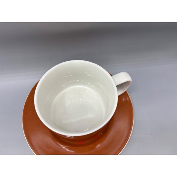 Vtg Moda Miam Miam Stone Series Brown Red Tea Cup Mug Saucer Set Abstract MCM - Picture 3 of 8